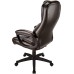 Realspace Fennington Bonded Leather High-Back Chair, Brown/Silver