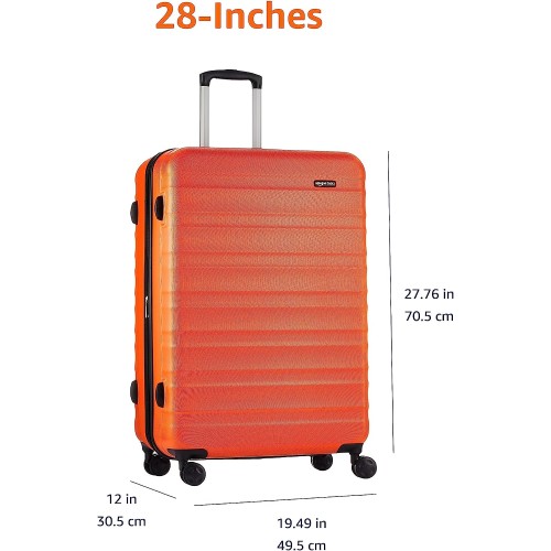 Amazon Basics Travel Bag 28-Inch Hardside Spinner, Orange