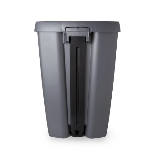 Umbra 13 Gallon Trash Can, Brim Plastic Step On Kitchen Trash Can, Silver