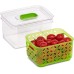 Amazon Basics Produce Food Saving Container with Vented Lids, BPA Free Plastic - 1 Large (4.3 Qt)