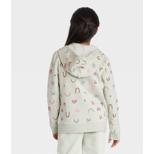 Girls' Printed Zip-Up Fleece Hoodie - Cat & Jack™ (medium)