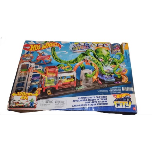 Hot Wheels City Ultimate Octo Car Wash Playset Color Reveal Water Track In Hand