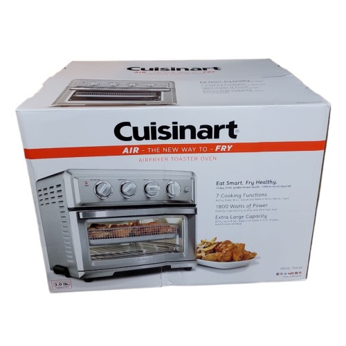Air Fryer + Convection Toaster Oven by Cuisinart, 7-1 Oven with Bake, Grill, Broil & Warm Options, Stainless Steel, TOA-60