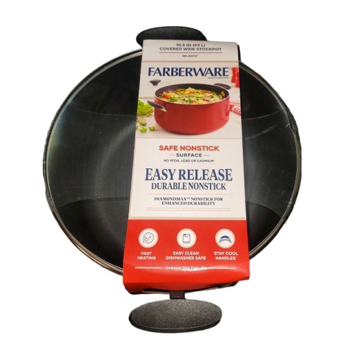 FARBERWARE RELIANCE 10.5 Qt (9.9 L) COVERED WIDE STOCKPOT