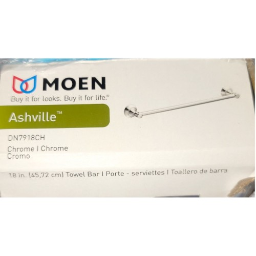 Moen DN7918CH Ashville 18-Inch Towel Bar, Chrome