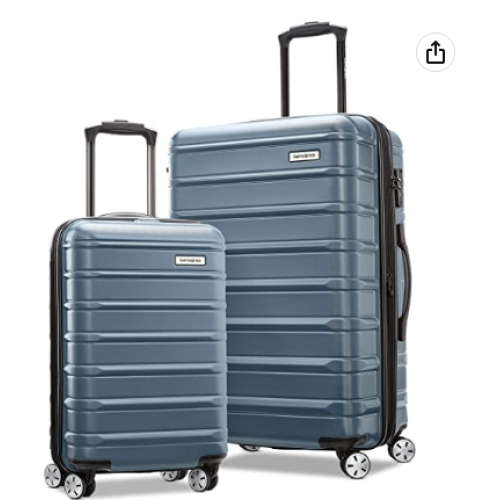 Samsonite Omni 2 Hardside Expandable Luggage with Spinners, Slate Blue, 2-Piece Set (20/24)