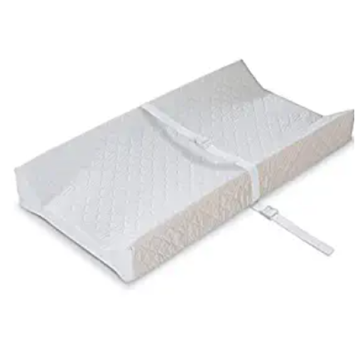 Summer contoured changing pad with liner metal a salanger profile avec doublure