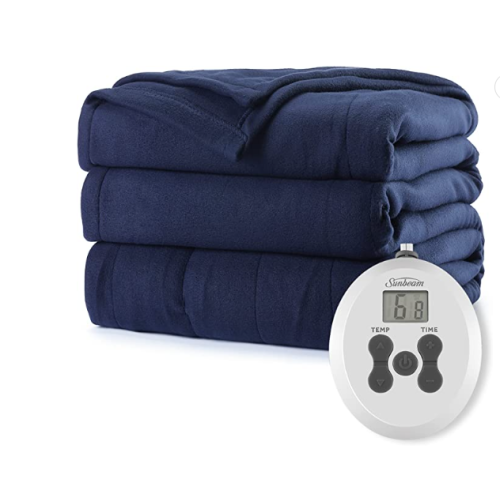 Sunbeam Royal Ultra Admiral Blue Heated Blanket - Twin