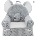 Soft Landing, Sweet Seats, Premium Character Chair with Carrying Handle & Side Pockets-Elephant, Grey, Triceratops