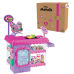 Disney Junior Minnie Mouse Marvelous Market, Pretend Play Cash Register with Realistic Sounds, 38 Play Food Pieces and Accessories