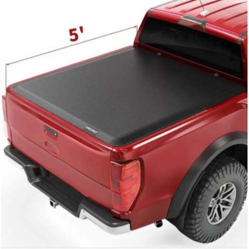 oEdRo Truck Bed Tonneau Cover Soft Roll Up Compatible with 2019 2020 2021 2022 2023 Ford Ranger, Styleside 5 Feet Bed