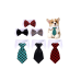 6 Pieces Adjustable Pet Bow Tie Plaid Black Red Pet Formal Tuxedo Costume Necktie Collar Puppy Grooming Ties for Small Dogs and Cats (S)