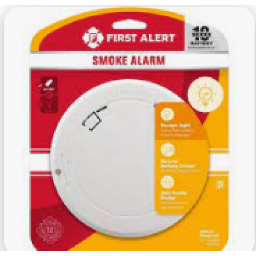 First Alert PR710E Slim Smoke Detector with Photoelectric Sensor and LED Escape Light