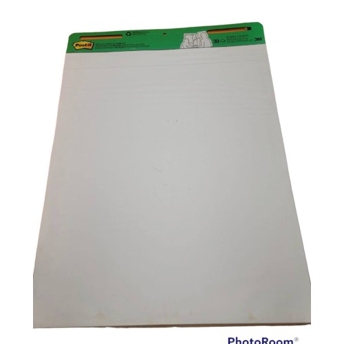 Post-it Super Sticky Easel Pad, 25 in x 30 in, White Recycled, 30 Sheets/Pad