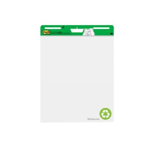 Post-it Super Sticky Easel Pad, 25 in x 30 in, White Recycled, 30 Sheets/Pad