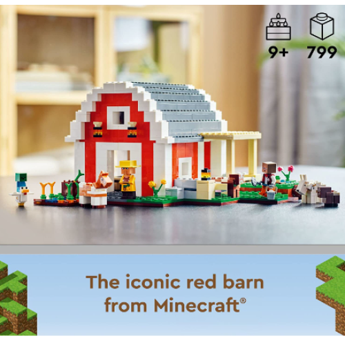 LEGO Minecraft The Red Barn 21187 Building Toy Set for Kids, Girls, and Boys Ages 9+ (799 Pieces)