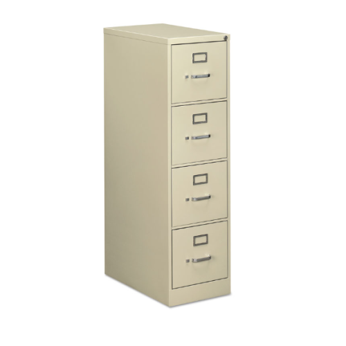 ALERA® FOUR-DRAWER ECONOMY VERTICAL FILE CABINET, LETTER, 15W X 25D X 52H, PUTTY (ALEVF1552PY)