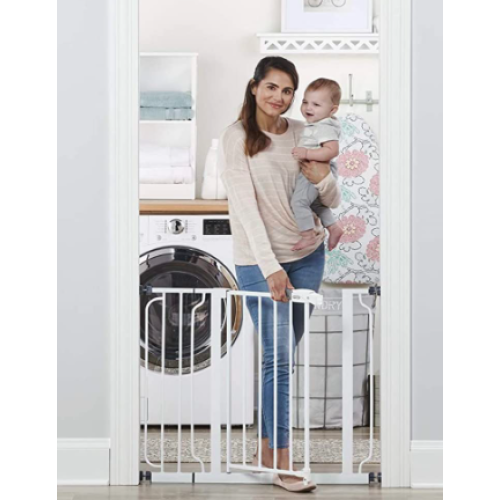 Regalo Easy Step 38.5-Inch Wide Walk Thru Baby Gate, Includes 6-Inch Extension Kit, 4 Pack Pressure Mount Kit, 4 Pack Wall Cups and Mounting Kit