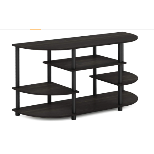 Furinno JAYA Simple Design Corner TV Stand, Espresso/Black