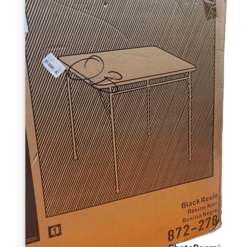 COSCO Square Vinyl Top Folding Dining or Card Table, 1-Pack, Black