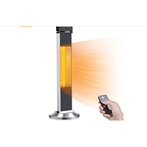 Electric Space Heaters for Indoor Use Large Room, Infrared Heater w/Remote, Auto Shut Off, 500/1000/1500W Radiant Heater, Super Quiet 3s Instant Warm Vertical Indoor space heaters, Patio Heater