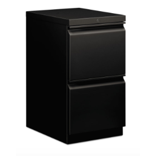 HON® 33820RP Brigade Mobile Pedestal, Left or Right, 2 Letter-Size File Drawers, Black, 15" x 19.88" x 28"