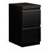 HON® 33820RP Brigade Mobile Pedestal, Left or Right, 2 Letter-Size File Drawers, Black, 15" x 19.88" x 28"