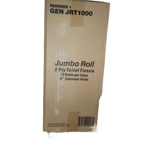 Gen JRT Jumbo Bath Tissue, Septic Safe, 2-Ply, White, 3.3