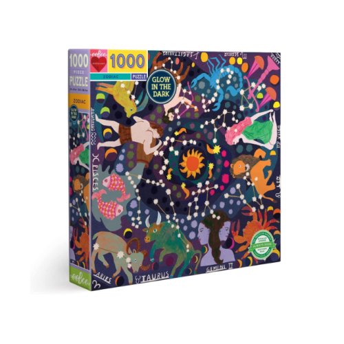 eeBoo Piece and Love Zodiac Constellation 1000 piece square adult Jigsaw Puzzle Glow in the Dark