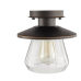 Hampton Bay Northmoore 1-Light Oil Rubbed Bronze Glass Vintage Semi-Flush Mount