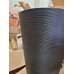 Algreen 16339 Valencia 15 in. by 18.5 in. Round Ribbed Taper Planter, Black