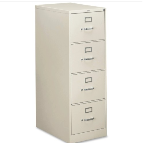 Hon 4-Drawer Filing Cabinet - 310 Series Full-Suspension Legal File Cabinet, 26-1/2-Inch Drawers, Light Gray (314CPQ)