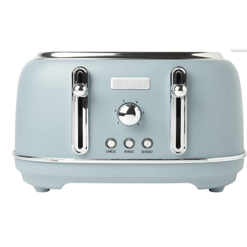 Haden 75026 Highclere Innovative 4 Slice Retro Vintage Countertop Wide Slot Toaster Kitchen Appliance with Self Centering Function