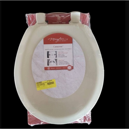 Mayfair 41EC-346 Round Molded Wood Toilet Seat with Easy-Clean Hinges, Biscuit