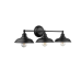 Prominence Home Lyndan 3 Light Matte Black Industrial Bathroom Vanity