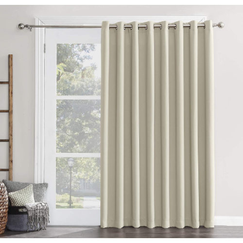 Sun Zero Easton Extra-Wide Blackout Grommet Sliding Patio Door Curtain Panel