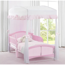 Delta Children Girls Canopy For Toddler Bed, White