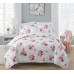 Bedding Comforter Sets Sunbleached Floral Full/Queen 4-Piece Washed Microfiber