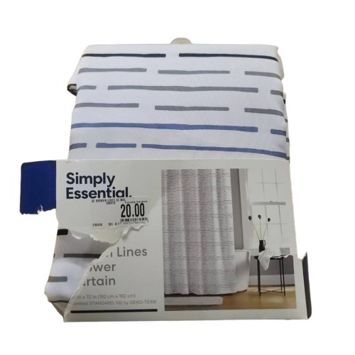 Simply Essential™ Stripe Pattern Polyester Shower Curtain