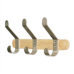 Wall mounted wood and metal 3-hook rack