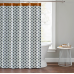 UMBRIA Novogratz Utica 72x72 White Black Geometric Shower Curtain Orange Border