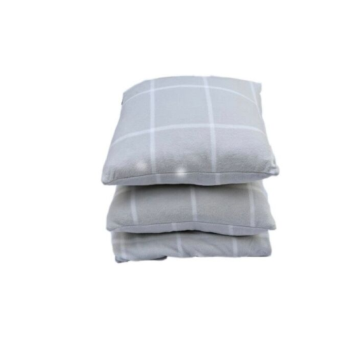 Simply Essential 3-Piece Windowpane Plaid Throw Blanket Feather Pillow Bundle