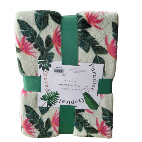 Blanket Flannel Throw Tropical Paradise