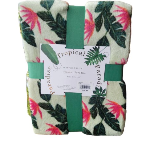 Blanket Flannel Throw Tropical Paradise