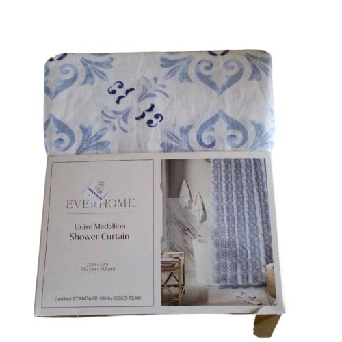 Everhome™ 72-Inch x 72-Inch Eloise Medallion Standard Shower Curtain in Skyway