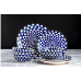 Thyme & Table Medallion Stoneware Dinnerware Set 12 Piece Black & White/ Blue