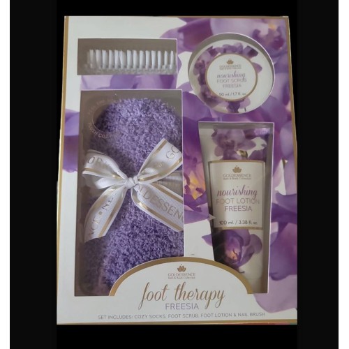 Purple Freesia soft slipper socks/freesia lotion gift packages (Goldessence)