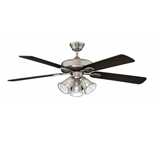 Concord Fans 52RIC5EST, 5 Black/Rosewood Blades Ceiling fan, Stainless Steel