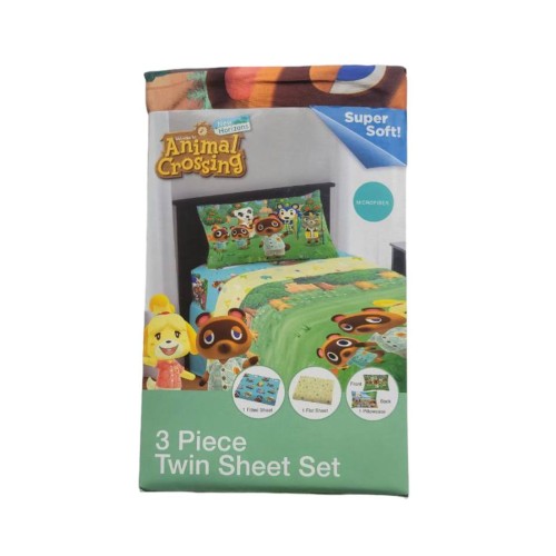 Animal Crossing 3 Piece Twin Sheet Set