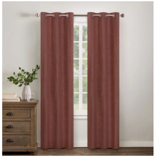 Wamsutta® Collective Asher Chambray 84" Blackout Curtain Panel in Brick 